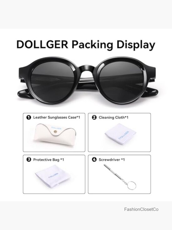 Round Retro Acetate Sunglasses UV Protection Polarized main image 5